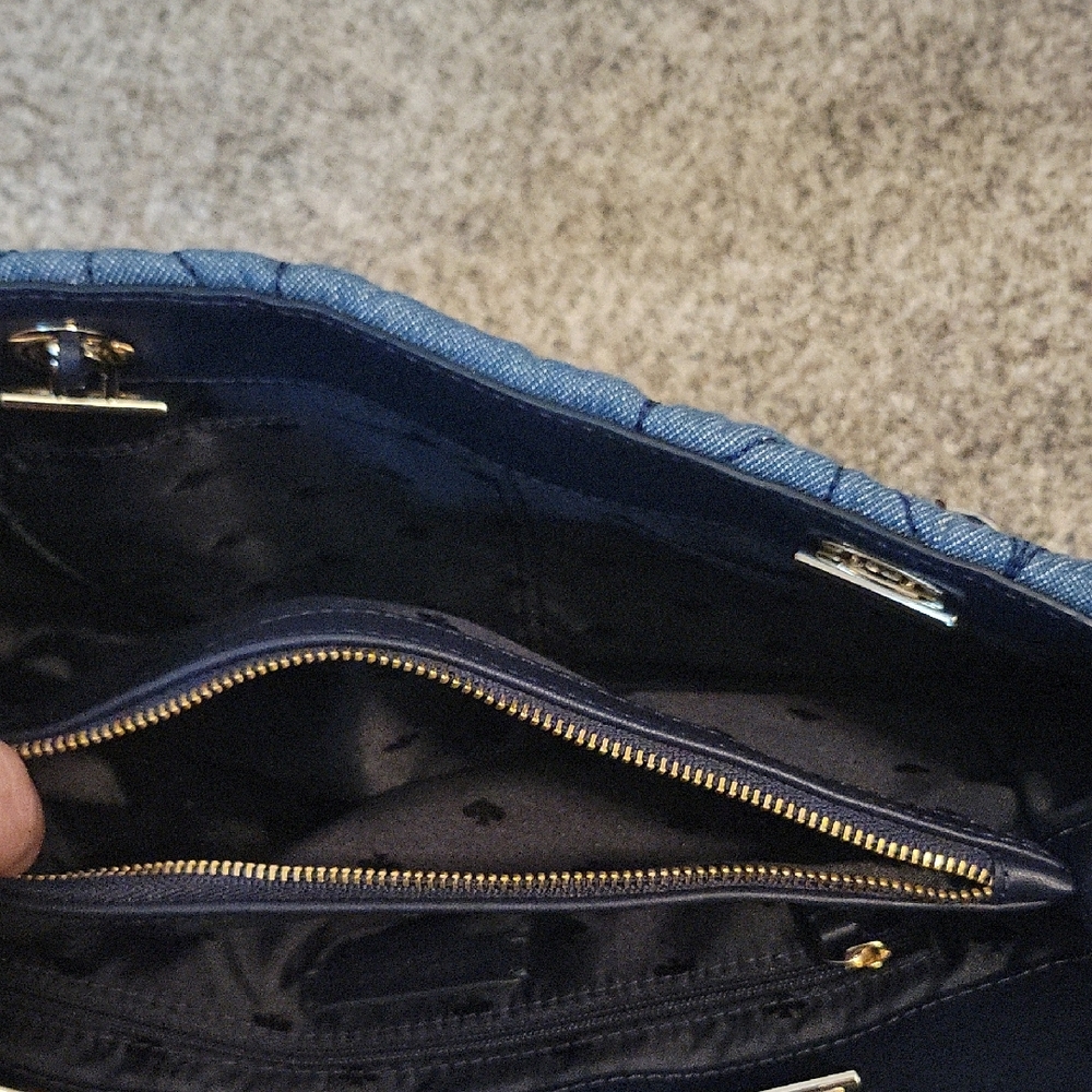 Kate Spade Quilted Blue Tote Bag - Picture 3 of 4